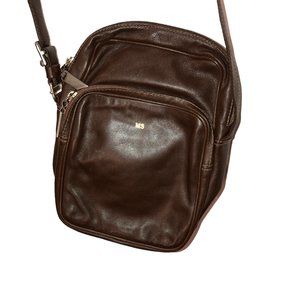 tuscan's ITALY chocolate brown leather cross Body multi pocket travel bag